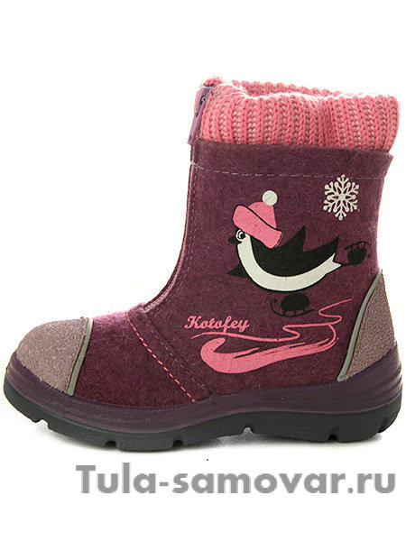 Валенки Котофей бордовые малодетские-дошкольные, 367103-42