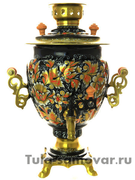 Набор самовар электрический 3 л с росписью "Золотистая кудрина" арт. 110598