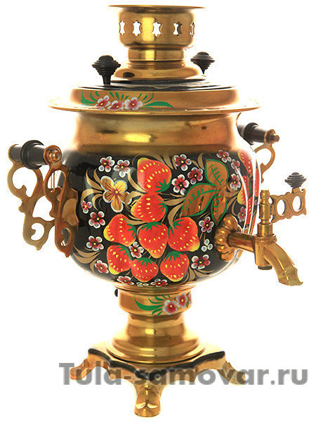 Набор самовар электрический 3 л с росписью "Клубника" арт.103567