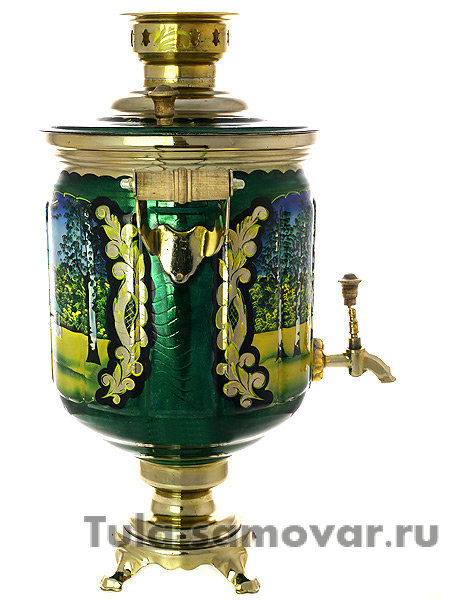 Электрический самовар 10 литров с художественной росписью "Ясная поляна", арт. 110238