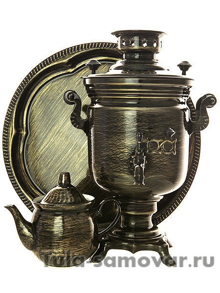 Электрический самовар в наборе 3 литра с художественной росписью "Золотые нити", арт. 130471