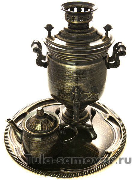 Электрический самовар в наборе 3 литра с художественной росписью "Золотые нити", арт. 130471