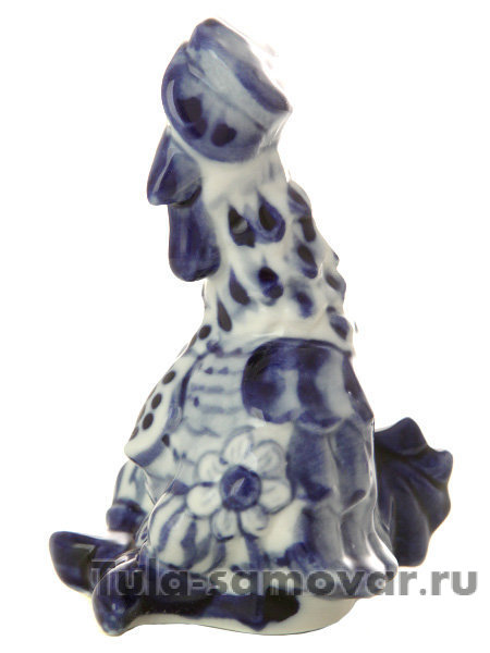 Скульптура Петушок в галстуке Гжель, автор Жигунов А.