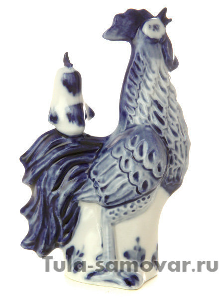 Скульптура Петушок с цыпленком Гжель, автор Жигунов А.