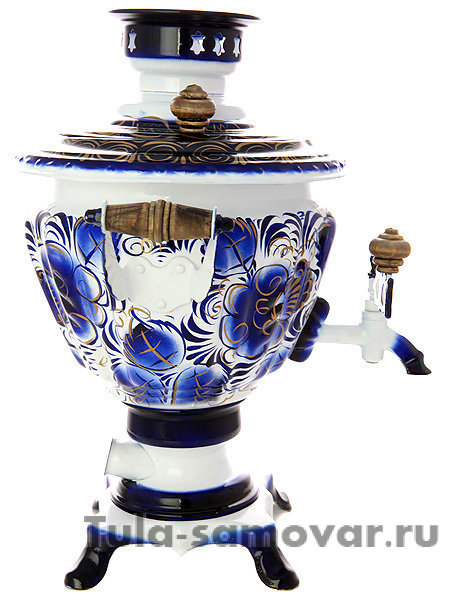 Электрический самовар 2 литра с росписью "Гжель", арт. 140214