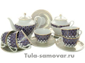 Чайный сервиз форма Весенняя рисунок Саламандра 6/14 Императорский фарфоровый завод