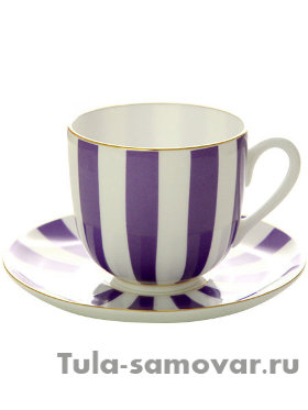 Кофейная чашка с блюдцем форма Ландыш 2 рисунок Да и нет фиолетовый ИФЗ