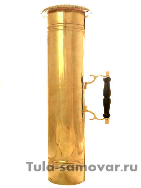 Латунный самовар на дровах 63 л с тремя краниками