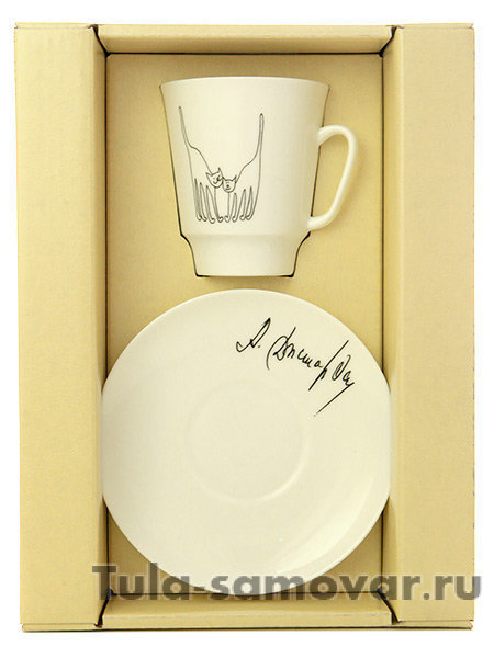 Кофейная чашка с блюдцем форма Майская рисунок Коты ИФЗ