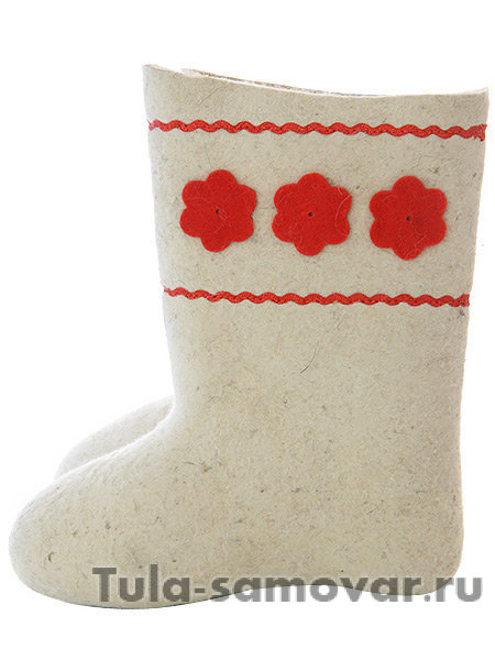 Детские валенки белые с аппликацией артикул 220АО-123