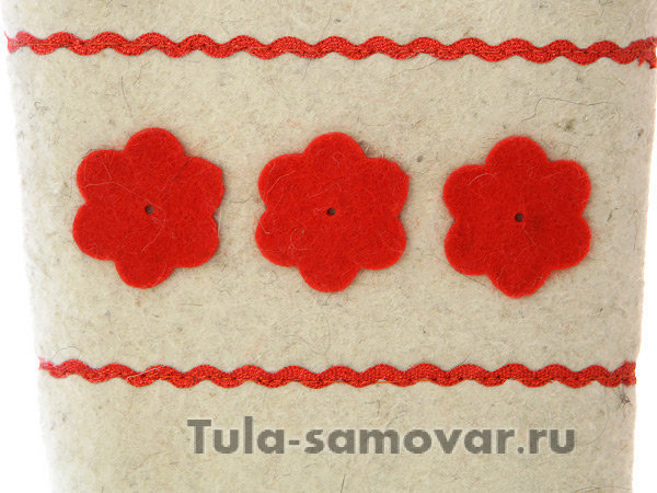 Детские валенки белые с аппликацией артикул 220АО-123