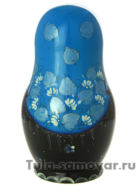 Вятская матрешка 10 куколок "В голубом платке"