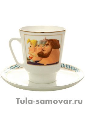Кофейная чашка с блюдцем форма Майская рисунок Три богатыря ИФЗ