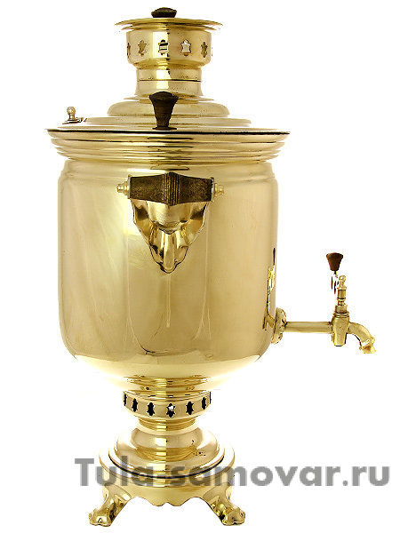 Набор "Классика" самовар на дровах 7 л желтый цилиндр