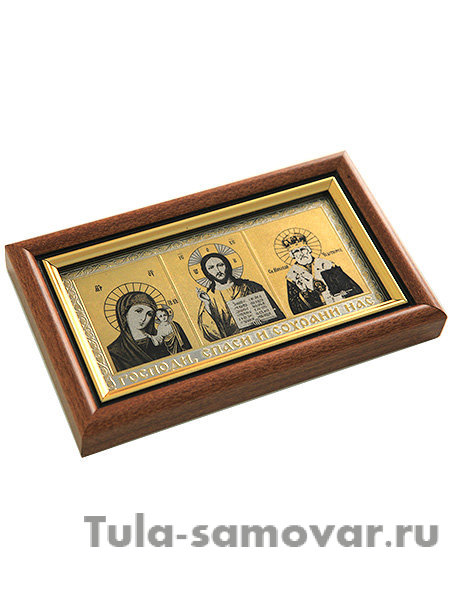 Дорожная икона ручной работы "Спаси и сохрани" Златоуст