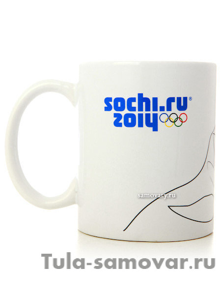 Подарочная кружка-раскраска "Горнолыжный спорт" и 6 фломастеров