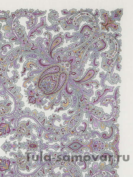 Платок из шерсти "Оберег" с шелковой бахромой 1638-2, 89х89 см