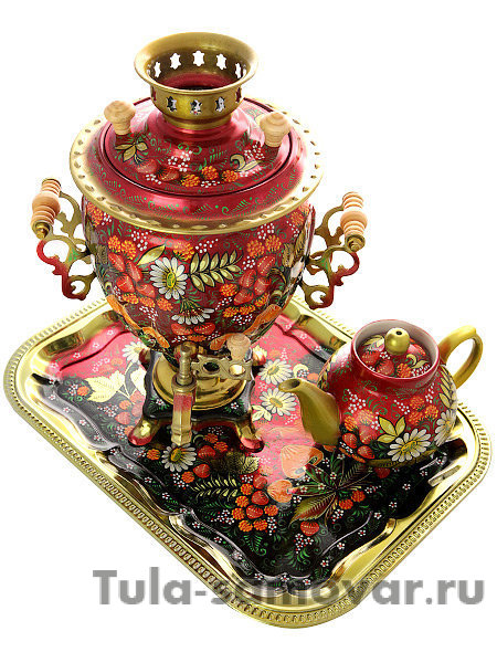 Набор самовар электрический 3 литра с художественной росписью "Грибы", арт. 130646