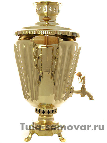 Набор самовар на дровах 7 литров желтый конус "Подарочный"