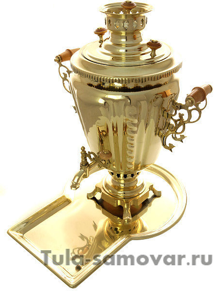 Набор самовар на дровах 7 литров желтый конус "Подарочный"