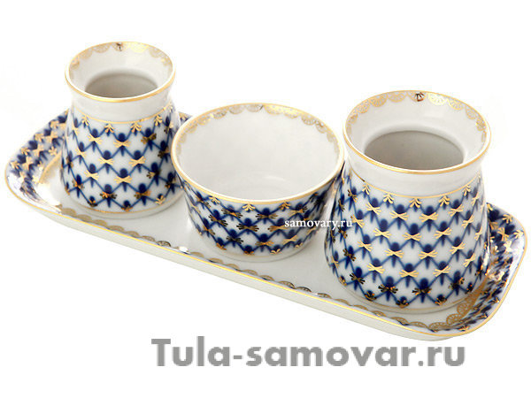 Набор для специй фарфоровый форма Молодежная рисунок Кобальтовая сетка Императорский фарфоровый завод