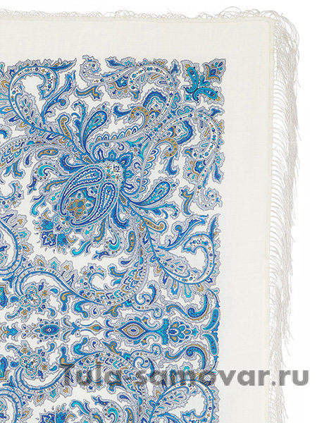 Платок из шерсти "Оберег" с шелковой бахромой 1638-4, 89х89 см