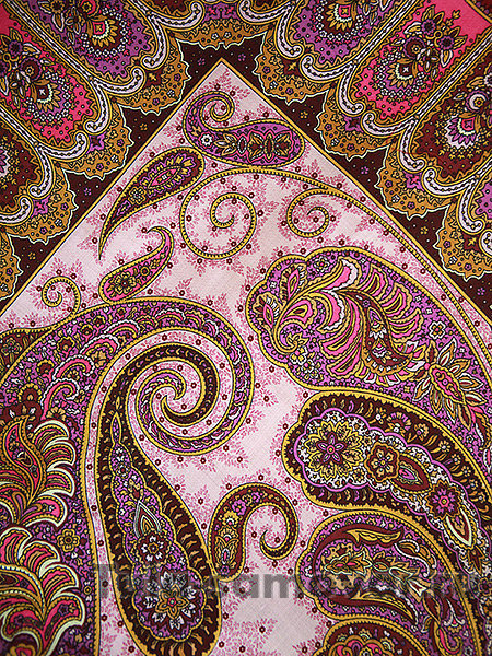 Шерстяной Павлопосадский платок "Фаворит", 125*125 см, арт. 1344-6