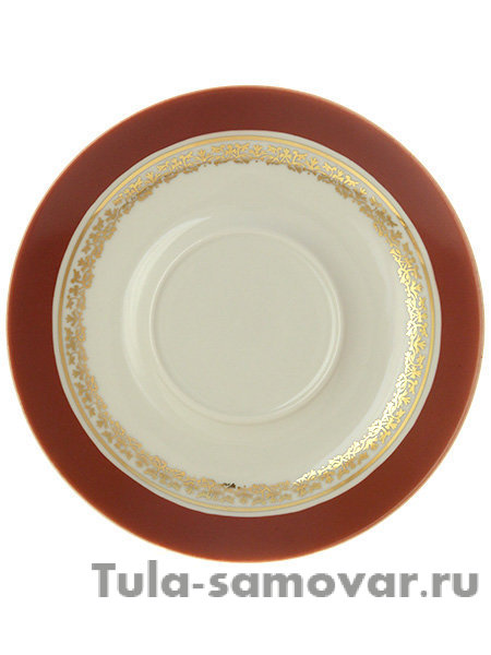 Фарфоровый бокал с блюдцем форма "Классический" рисунок "Золотой Букетик" Дулёво фарфор