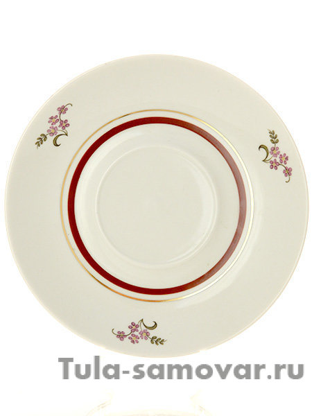 Фарфоровый бокал с блюдцем форма "Классический" рисунок "Пурпуровый" Дулевский фарфор