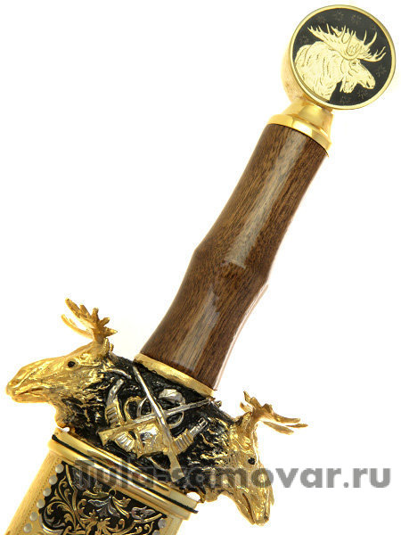 Кинжал охотничий "Лоси" в подарочном футляре, Златоуст