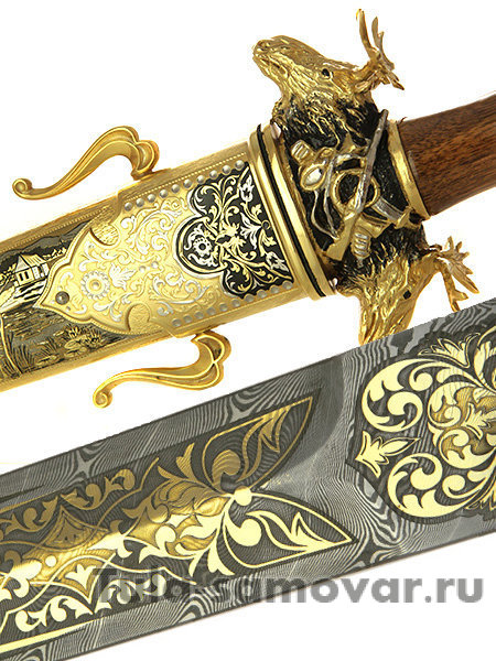 Кинжал охотничий "Лоси" в подарочном футляре, Златоуст