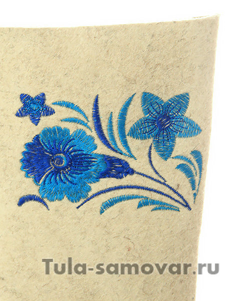 Женские белые валенки с вышивкой на формованной подошве, 222В-53