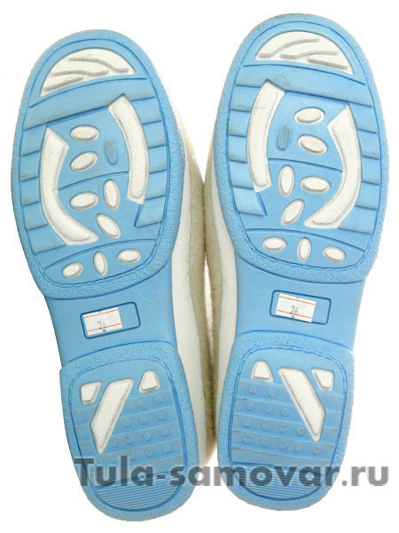 Женские белые валенки с вышивкой на формованной подошве, 222В-53