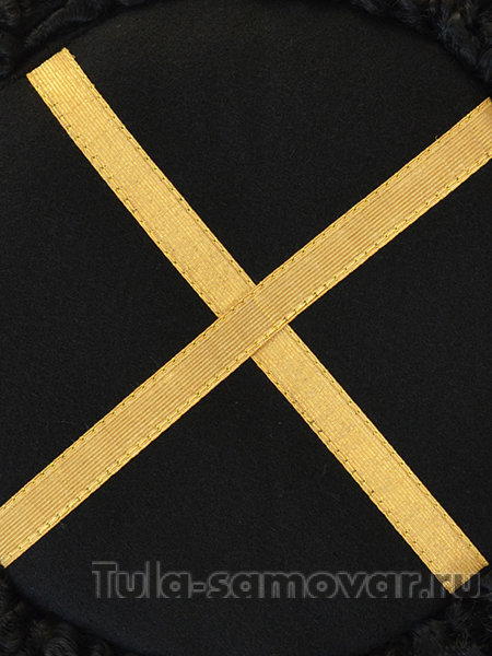 Кубанка станично-бытовая натуральный черный каракуль (черное сукно+латунное перекрестие)