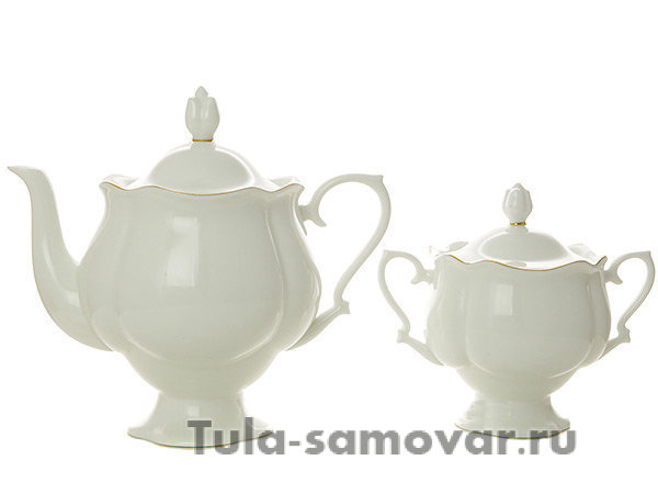 Сервиз чайный форма Наташа рисунок Золотая лента 6/20 Императорский фарфоровый завод
