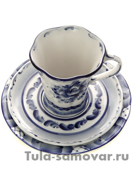 3-х предметный чайный набор Гжель "Катерина"