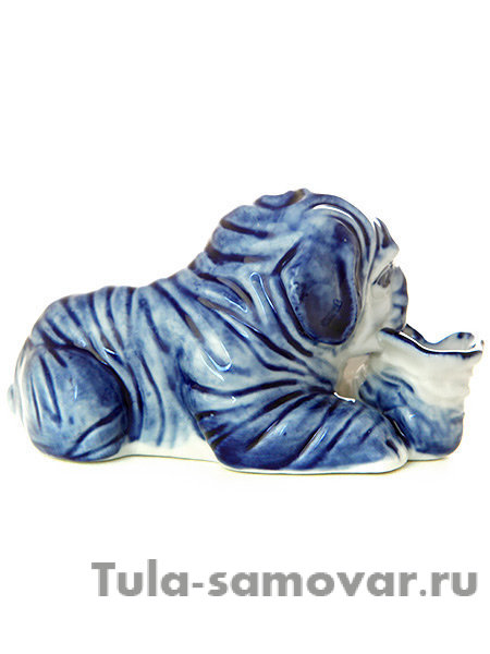 Фигурка Шарпей Гжель, авт. А.Жигунов