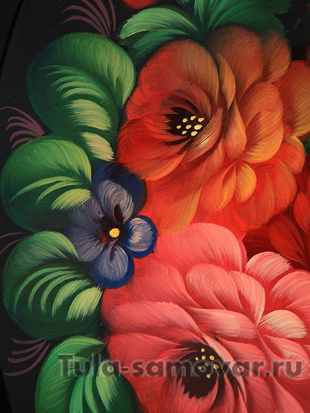 Поднос "Пионы" малый овальный