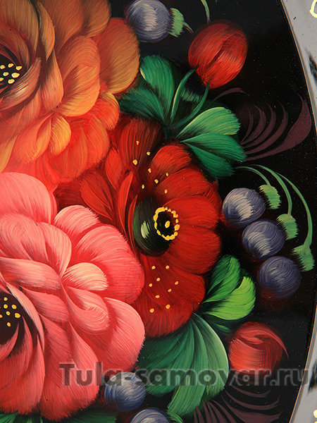 Поднос "Пионы" малый овальный