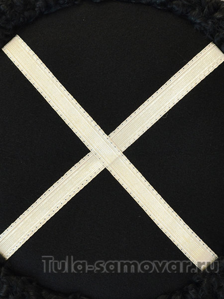 Кубанка станично-бытовая натуральный черный каракуль (черное сукно+серебристое перекрестие)