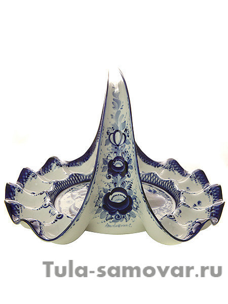 Авторская пасхальница под кулич и яиц Гжель Алехин