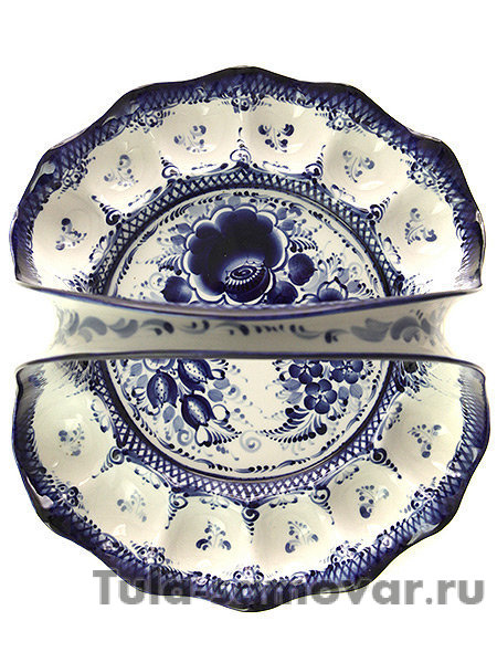 Авторская пасхальница под кулич и яиц Гжель Алехин