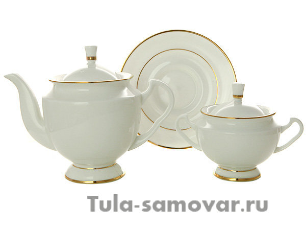 Сервиз чайный форма Айседора рисунок Золотая лента 6/14 Императорский фарфоровый завод