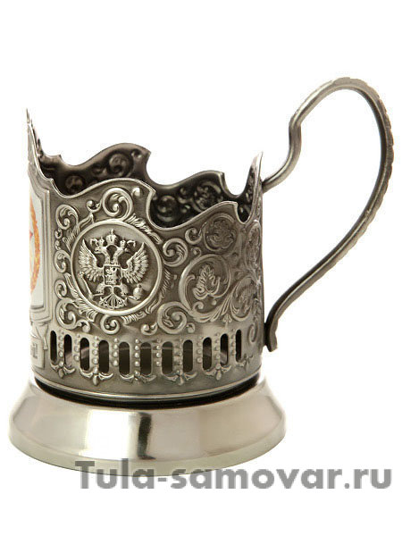 Никелированный подстаканник с термопечатью "С Победой! Звезда" Кольчугино