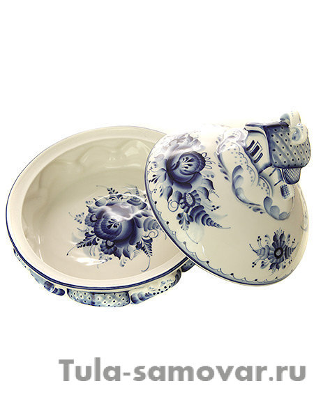 Блинница "Деревенька" Гжель, автор С.Исаев