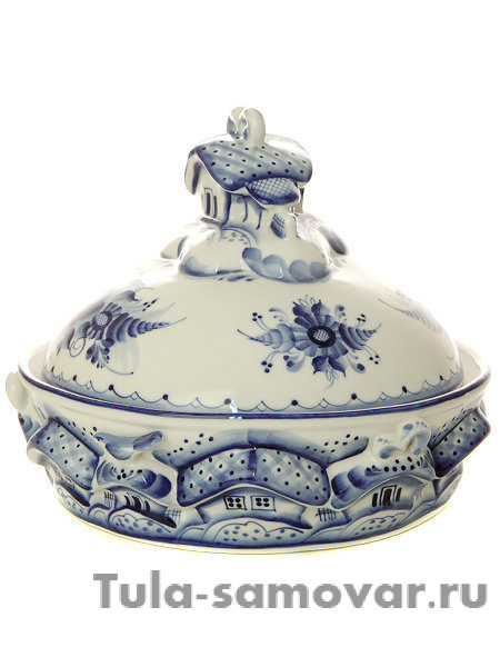 Блинница "Деревенька" Гжель, автор С.Исаев