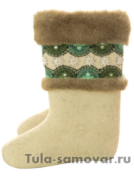 Женские валенки белые эксклюзивные артикул 220Э-012