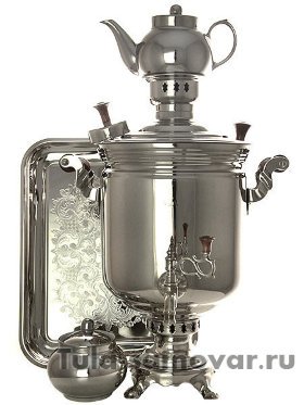 Набор &quot;Праздник&quot; самовар комбинированный 7 л цилиндр никелированный