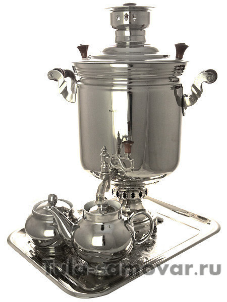 Набор "Праздник" самовар комбинированный 7 л цилиндр никелированный