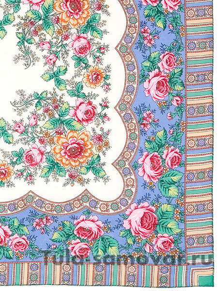 Платок шерстяной с осыпкой (оверлоком) "Аленушка" 1347-4, 89х89 см